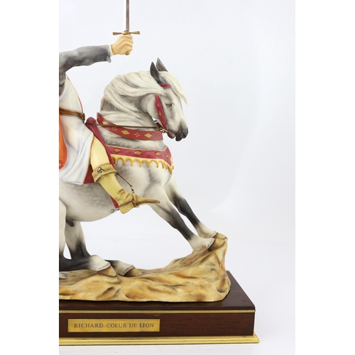 121 - Bernard Winskill (d.1980), a Royal Worcester porcelain equestrian group of Richard Coeur de Lion, li... 