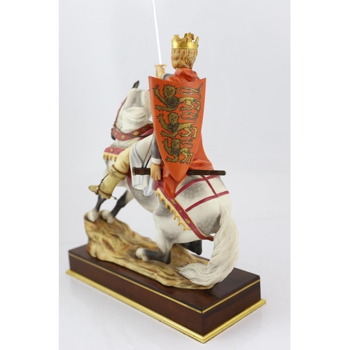 121 - Bernard Winskill (d.1980), a Royal Worcester porcelain equestrian group of Richard Coeur de Lion, li... 