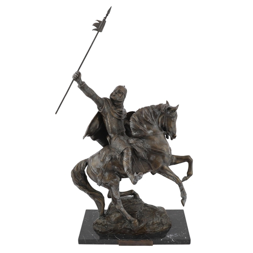 124 - Bernard Winskill (d.1980), a large Royal Worcester foundry bronze equestrian group William the Conq... 