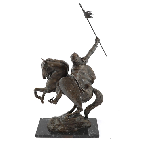 124 - Bernard Winskill (d.1980), a large Royal Worcester foundry bronze equestrian group William the Conq... 