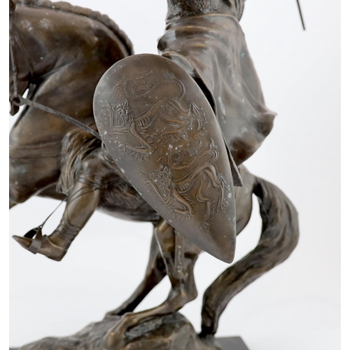 124 - Bernard Winskill (d.1980), a large Royal Worcester foundry bronze equestrian group William the Conq... 