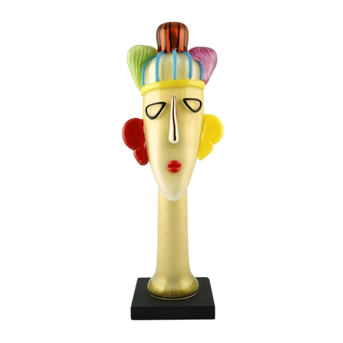 14 - ** ** Alessandro Barbaro, a Murano head and neck of a woman in coloured glass - a Tribute to Amedeo ... 