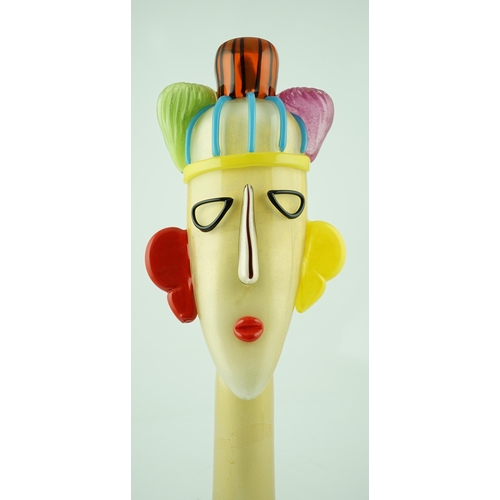 14 - ** ** Alessandro Barbaro, a Murano head and neck of a woman in coloured glass - a Tribute to Amedeo ... 