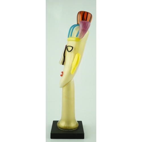 14 - ** ** Alessandro Barbaro, a Murano head and neck of a woman in coloured glass - a Tribute to Amedeo ... 