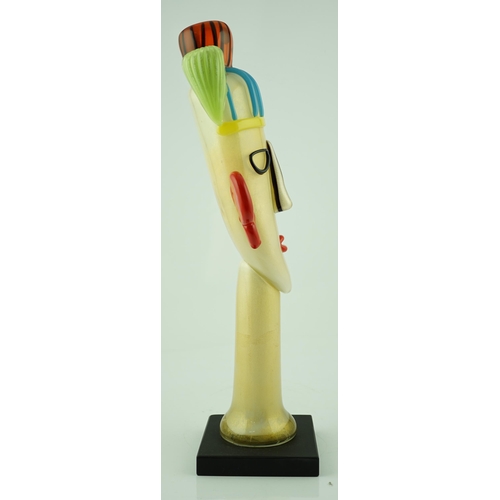 14 - ** ** Alessandro Barbaro, a Murano head and neck of a woman in coloured glass - a Tribute to Amedeo ... 