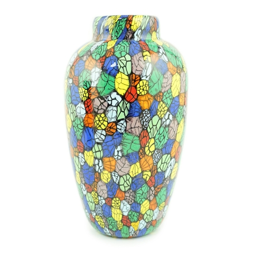 18 - ** ** Vittorio Ferro (1932-2012), a Murano glass Murrine vase, ovoid shaped, with a multicoloured de... 