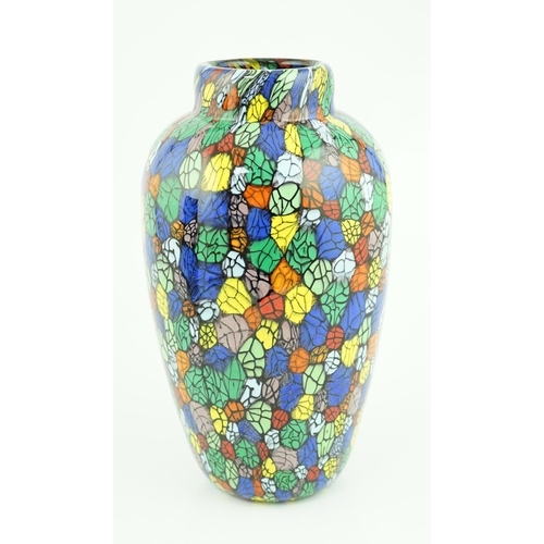 18 - ** ** Vittorio Ferro (1932-2012), a Murano glass Murrine vase, ovoid shaped, with a multicoloured de... 