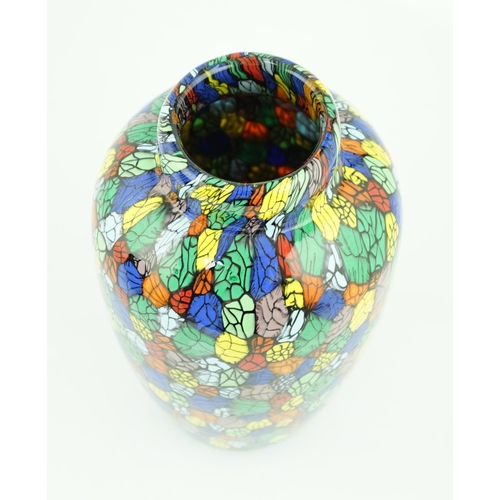 18 - ** ** Vittorio Ferro (1932-2012), a Murano glass Murrine vase, ovoid shaped, with a multicoloured de... 