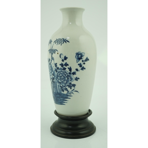 195 - A Chinese blue and white peonies and bamboo vase, Jiaqing period, of ovoid form, painted with peon... 