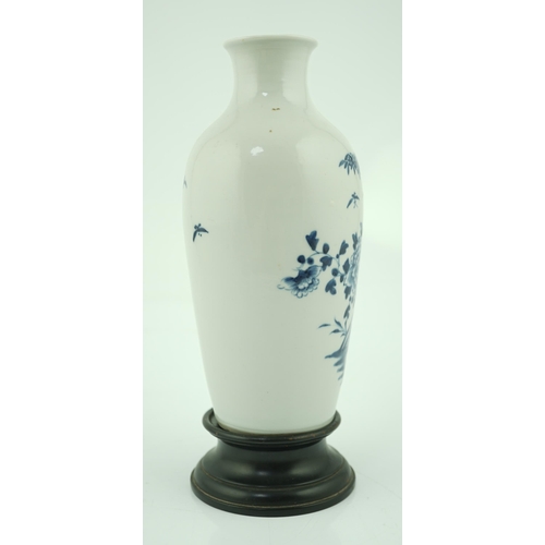 195 - A Chinese blue and white peonies and bamboo vase, Jiaqing period, of ovoid form, painted with peon... 