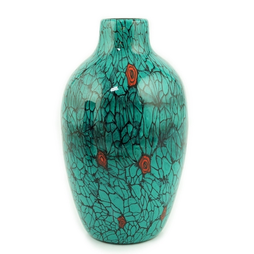 20 - ** ** Vittorio Ferro (1932-2012), a Murano glass Murrine vase, decorated with red and green stylised... 