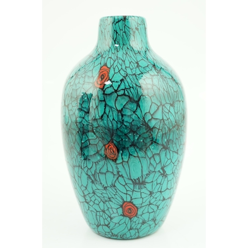 20 - ** ** Vittorio Ferro (1932-2012), a Murano glass Murrine vase, decorated with red and green stylised... 