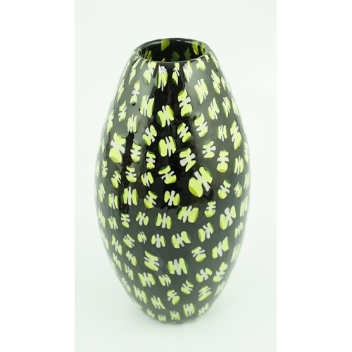 21 - ** ** Vittorio Ferro (1932-2012), a Murano glass Murrine vase, ovoid shaped, with yellow butterflies... 