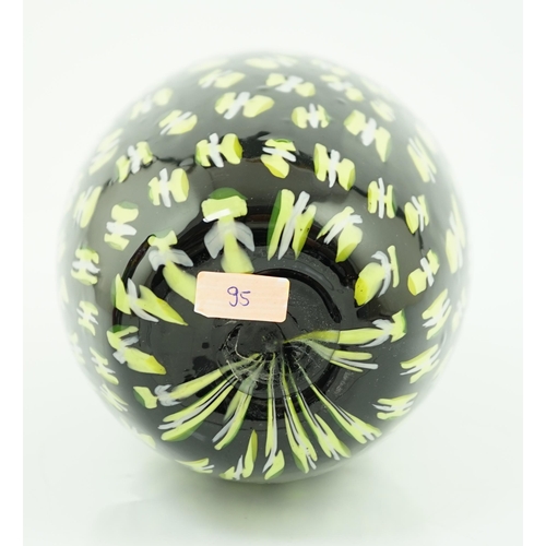 21 - ** ** Vittorio Ferro (1932-2012), a Murano glass Murrine vase, ovoid shaped, with yellow butterflies... 