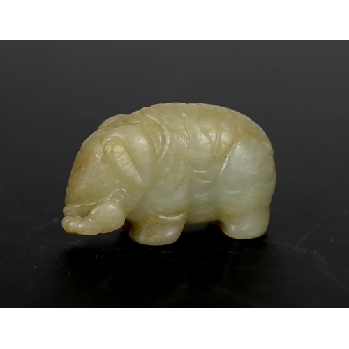 229 - * * A Chinese small mellow green jade model of a standing elephant, 17th century, 4.25cmProvenance: ... 