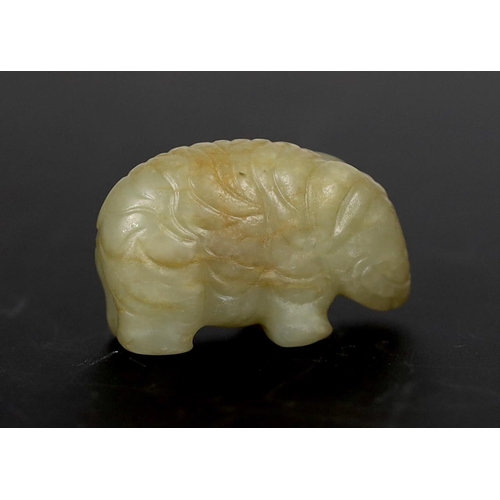 229 - * * A Chinese small mellow green jade model of a standing elephant, 17th century, 4.25cmProvenance: ... 