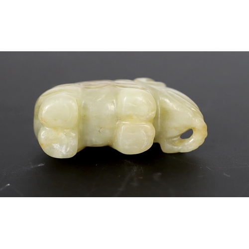 229 - * * A Chinese small mellow green jade model of a standing elephant, 17th century, 4.25cmProvenance: ... 