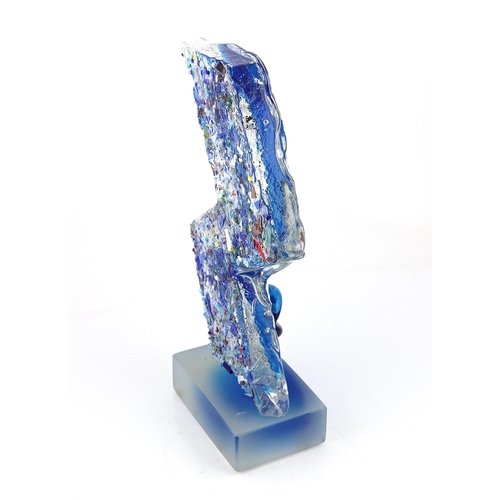 23 - ** ** A Murano glass abstract model of a leaping fish, signed, 39cm highPlease note this lot attract... 