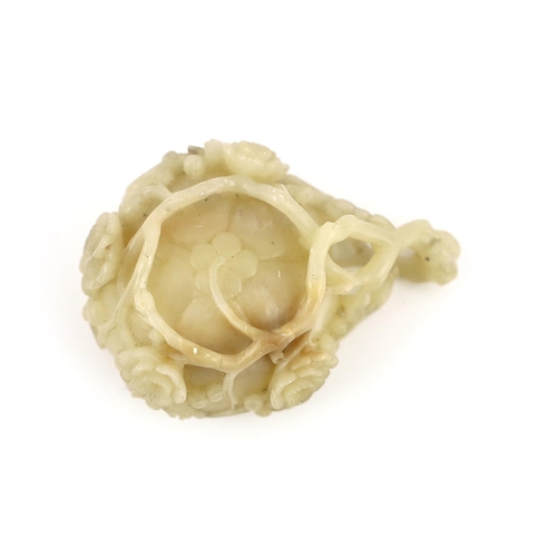 233 - CORRECTION: A Chinese creamy white soapstone NOT jade ‘plum blossom’ cup, 18th/19th century, 18th/19... 