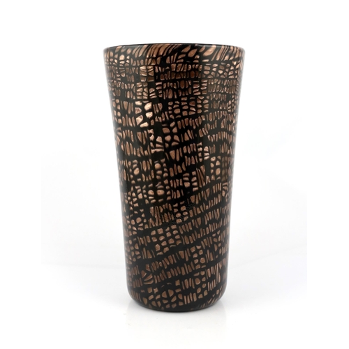 24 - ** ** Vittorio Ferro (1932-2012), a Murano glass Murrine vase, in black and bronze, unsigned, 32.5cm... 