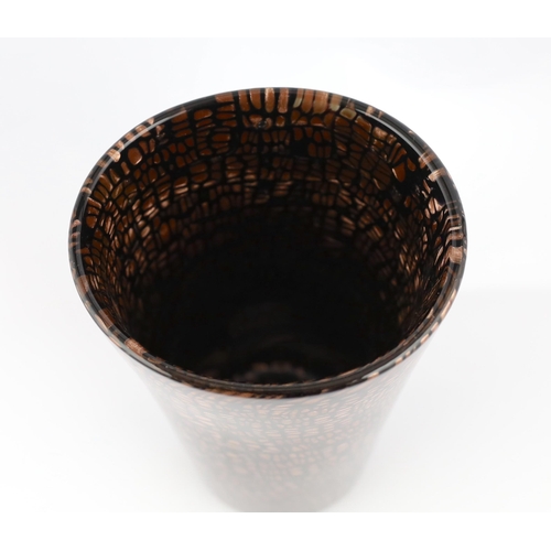 24 - ** ** Vittorio Ferro (1932-2012), a Murano glass Murrine vase, in black and bronze, unsigned, 32.5cm... 