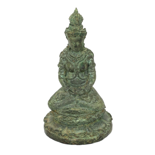 247 - * * A bronze seated figure of Tara, Central Java, 9th century, 13cmProvenance: Spink & Son Ltd, Lond... 