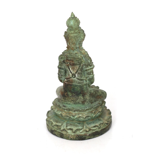 247 - * * A bronze seated figure of Tara, Central Java, 9th century, 13cmProvenance: Spink & Son Ltd, Lond... 