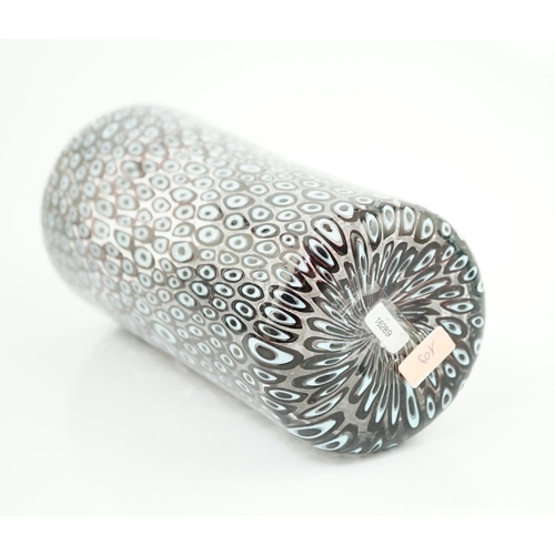 25 - ** ** Vittorio Ferro (1932-2012), a Murano glass Murrine vase, with a light blue peacock feather e... 