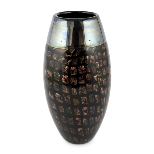 26 - ** ** Vittorio Ferro (1932-2012), a Murano glass Murrine vase, in bronze and black, unsigned, 36cm h... 