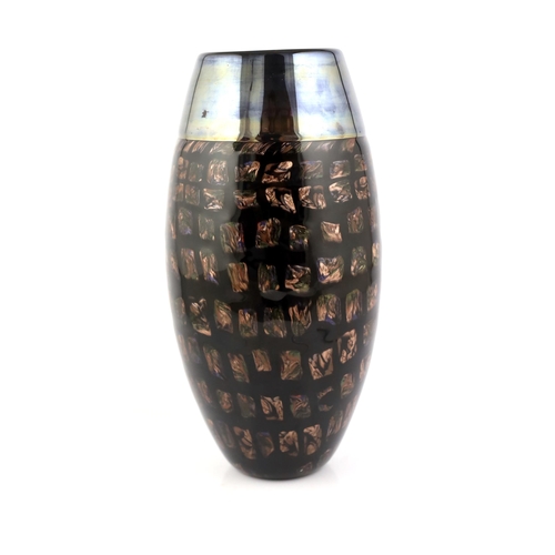 26 - ** ** Vittorio Ferro (1932-2012), a Murano glass Murrine vase, in bronze and black, unsigned, 36cm h... 