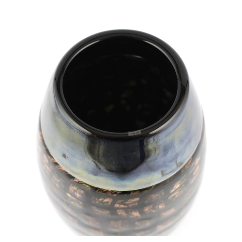 26 - ** ** Vittorio Ferro (1932-2012), a Murano glass Murrine vase, in bronze and black, unsigned, 36cm h... 