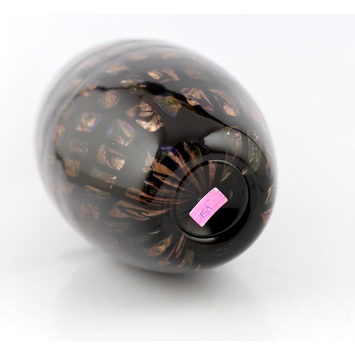 26 - ** ** Vittorio Ferro (1932-2012), a Murano glass Murrine vase, in bronze and black, unsigned, 36cm h... 