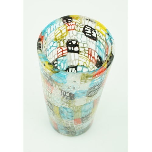 27 - ** ** Vittorio Ferro (1932-2012), a Murano glass Murrine vase, cylindrical shaped, with multi-colour... 