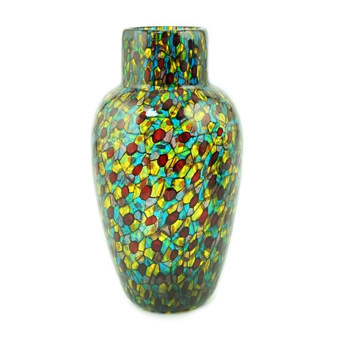 31 - ** ** Vittorio Ferro (1932-2012), a Murano glass Murrine vase, ovoid shaped, with a multicoloured de... 