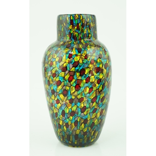 31 - ** ** Vittorio Ferro (1932-2012), a Murano glass Murrine vase, ovoid shaped, with a multicoloured de... 