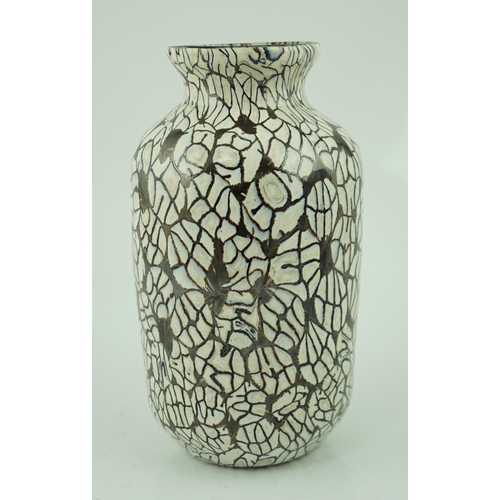 33 - ** ** Vittorio Ferro (1932-2012), a Murano glass Murrine vase, with a black and white leaf pattern, ... 