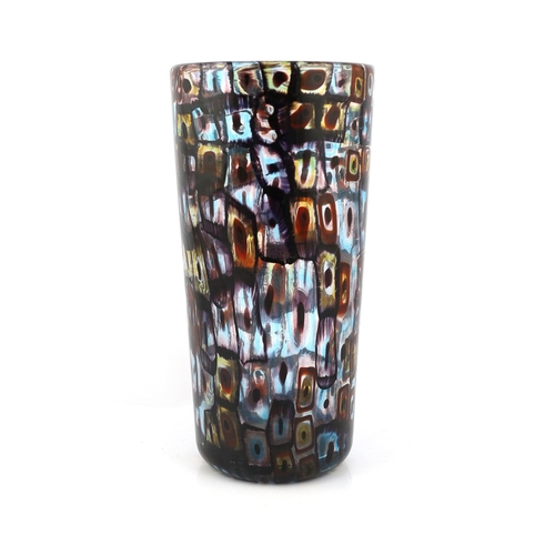 34 - ** ** Vittorio Ferro (1932-2012), a tall Murano glass Murrine vase, multicoloured. under clear glass... 