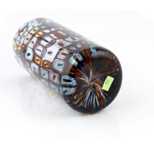 34 - ** ** Vittorio Ferro (1932-2012), a tall Murano glass Murrine vase, multicoloured. under clear glass... 