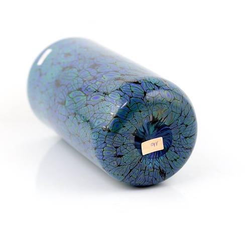 38 - ** ** Vittorio Ferro (1932-2012), a Murano glass Murrine vase, cylindrical shaped, in blue, black an... 