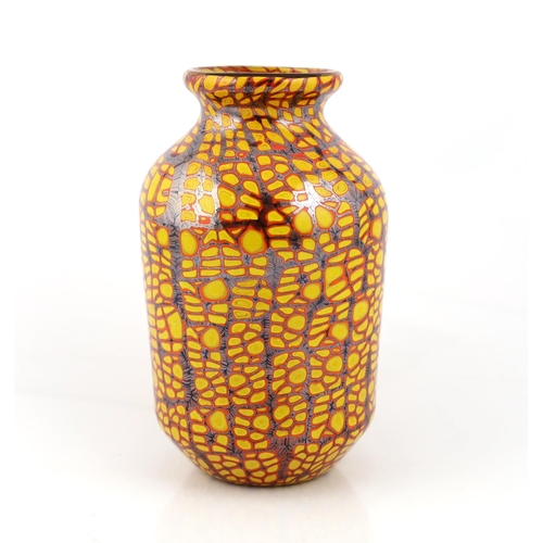 39 - ** ** Vittorio Ferro (1932-2012), a Murano glass Murrine vase, in orange and red, signed, 23cm highP... 