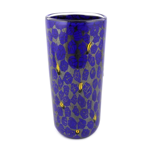 41 - ** ** Vittorio Ferro (1932-2012), a Murano glass Murrine vase, in blue, silver and yellow, signed, 3... 