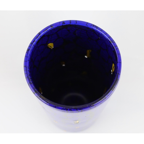 41 - ** ** Vittorio Ferro (1932-2012), a Murano glass Murrine vase, in blue, silver and yellow, signed, 3... 