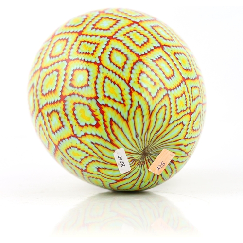 44 - ** ** Vittorio Ferro (1932-2012), a Murano glass Murrine ovoid vase, with mosaic squares in red, yel... 