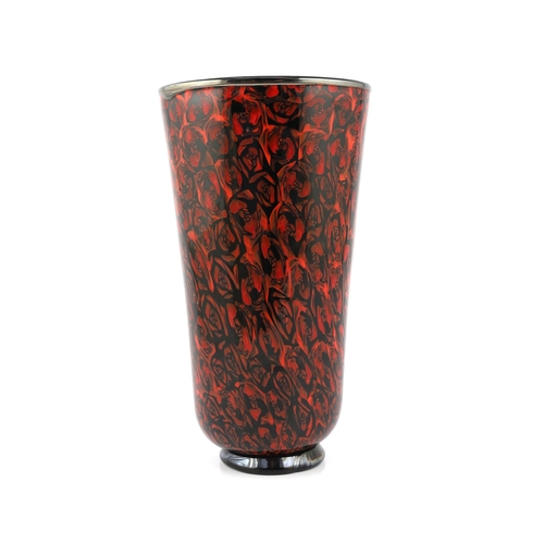 47 - ** ** Vittorio Ferro (1932-2012), a Murano glass Murrine vase, with black whorls on an orange field,... 