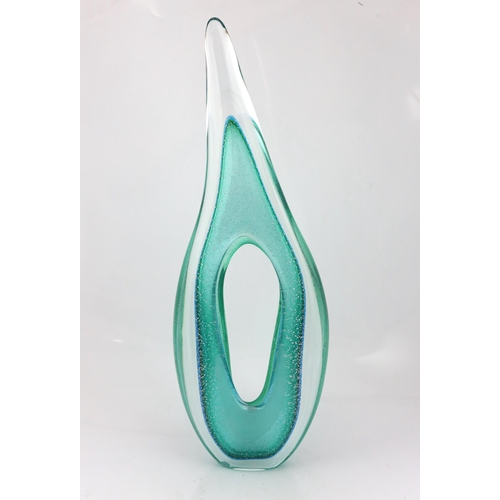 5 - ** ** A tall Murano turquoise eye of a needle glass sculpture, 75cm highPlease note this lot att... 