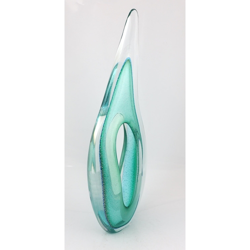 5 - ** ** A tall Murano turquoise eye of a needle glass sculpture, 75cm highPlease note this lot att... 