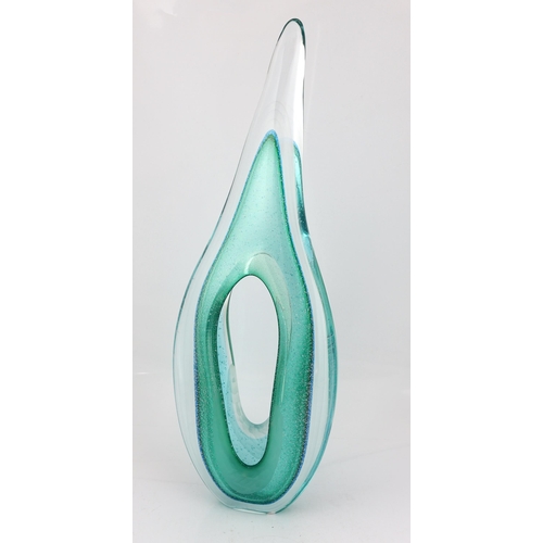 5 - ** ** A tall Murano turquoise eye of a needle glass sculpture, 75cm highPlease note this lot att... 