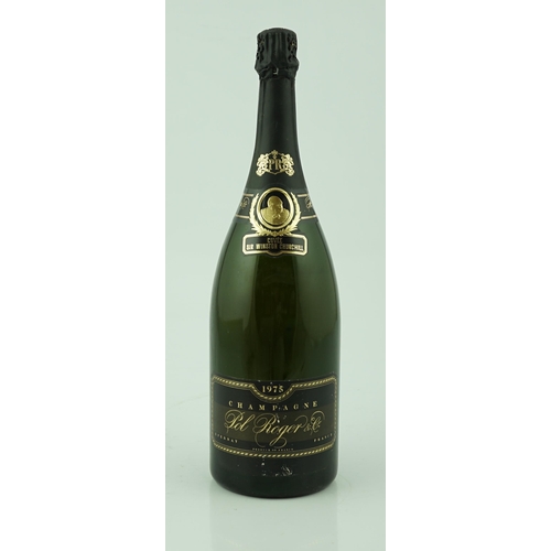 64 - A magnum of champagne Pol Roger Cuvée Sir Winston Churchill 1975, in original box