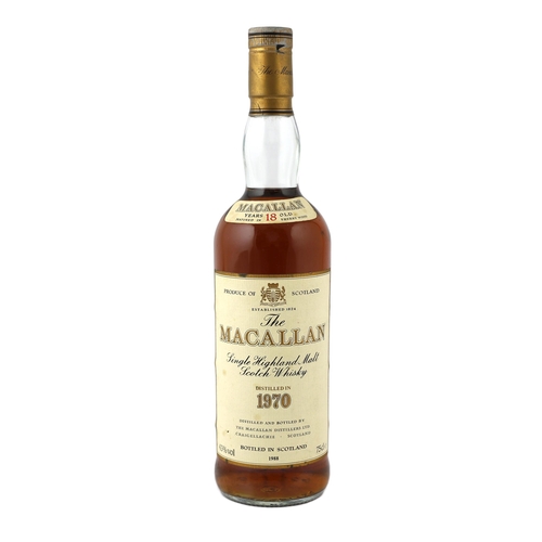 68 - A bottle of The Macallan 1970 single Highland Malt Scotch Whisky, bottled in 1988, 75cl