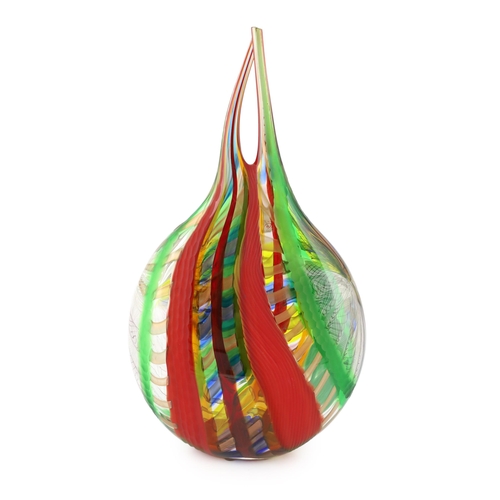 7 - ** ** Gianluca Vidal (1976-), a tall Murano glass teardrop shaped vase, signed, 63cm highPlease note... 